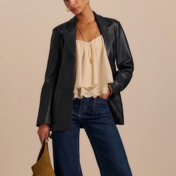 Reformation Alira Cami Top - Almond Cream Ruffle - Picture 9 of 10